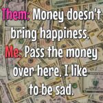 Them: Money doesn't bring happiness. - coolfunnyquotes.com